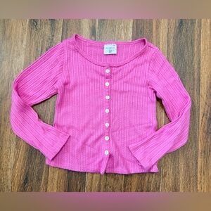 Abercrombie Kids Pink Long Sleeve Button-Up Tee